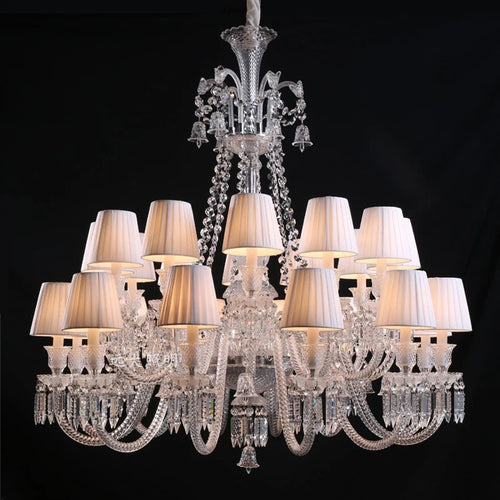 lustre en cristal transparent pour un éclairage élégant et raffiné - vue 3 sur 30