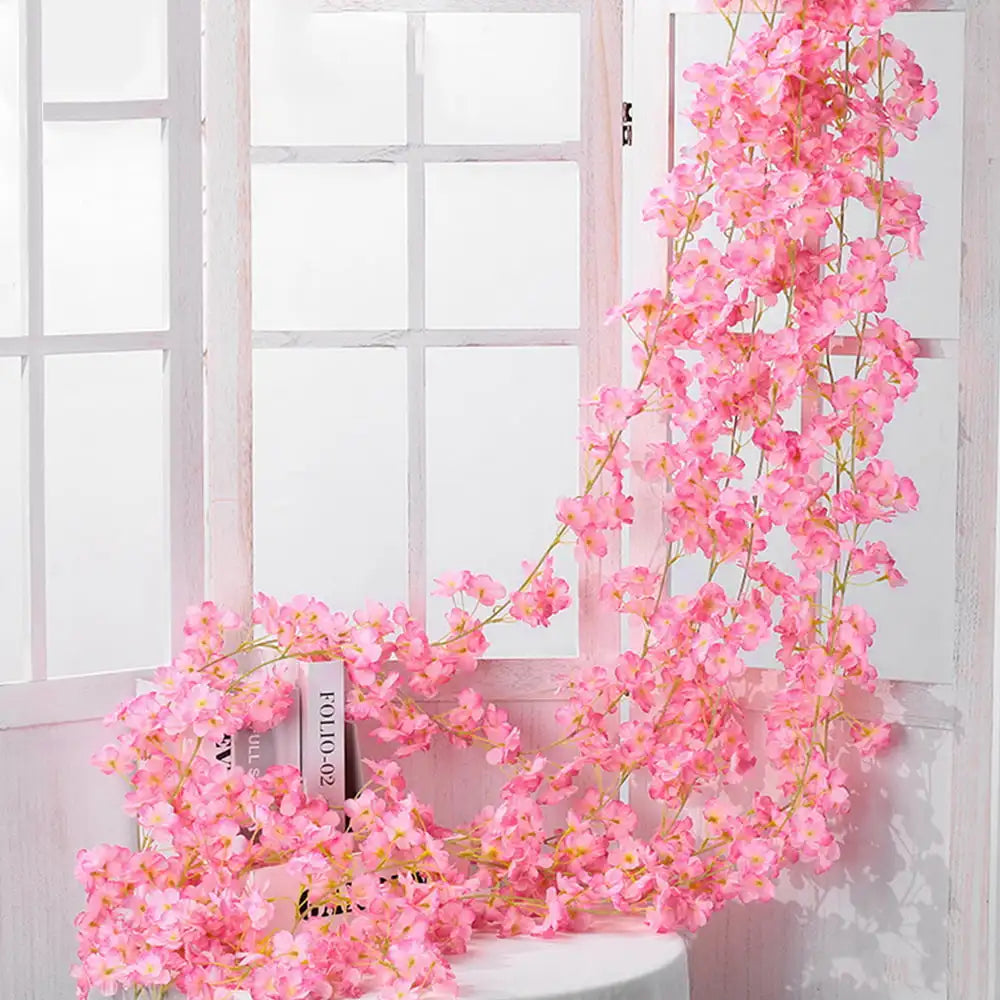 guirlande de fleurs artificielles pour décoration de mariage et intérieur - vue 3 sur 17