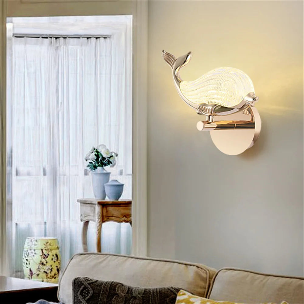 applique murale led baleine design pour décoration intérieure enfant - vue 3 sur 7