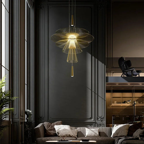 lustre de luxe sandyha led en métal lampe suspendue décorative