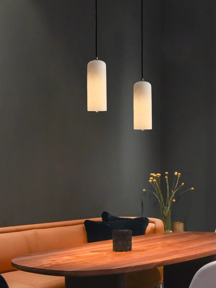 lustre en marbre design moderne pour bar restaurant - vue 3 sur 9