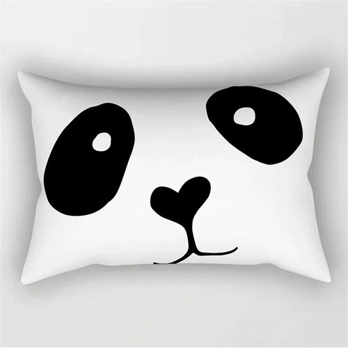 housse de coussin géométrique noir et blanc 30 x 50 cm