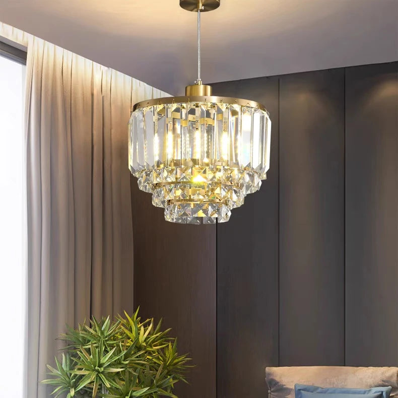 lustre en cristal de cuivre design pour décoration moderne - vue 3 sur 7