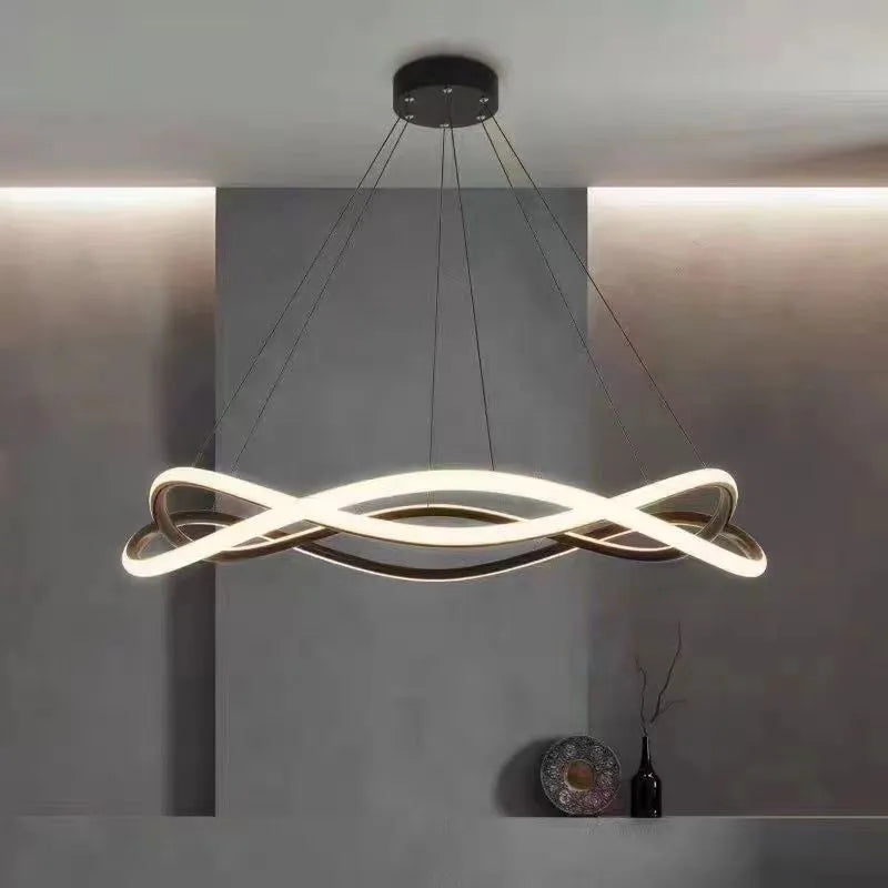 Lampe annulaire LED moderne et créative en aluminium doré