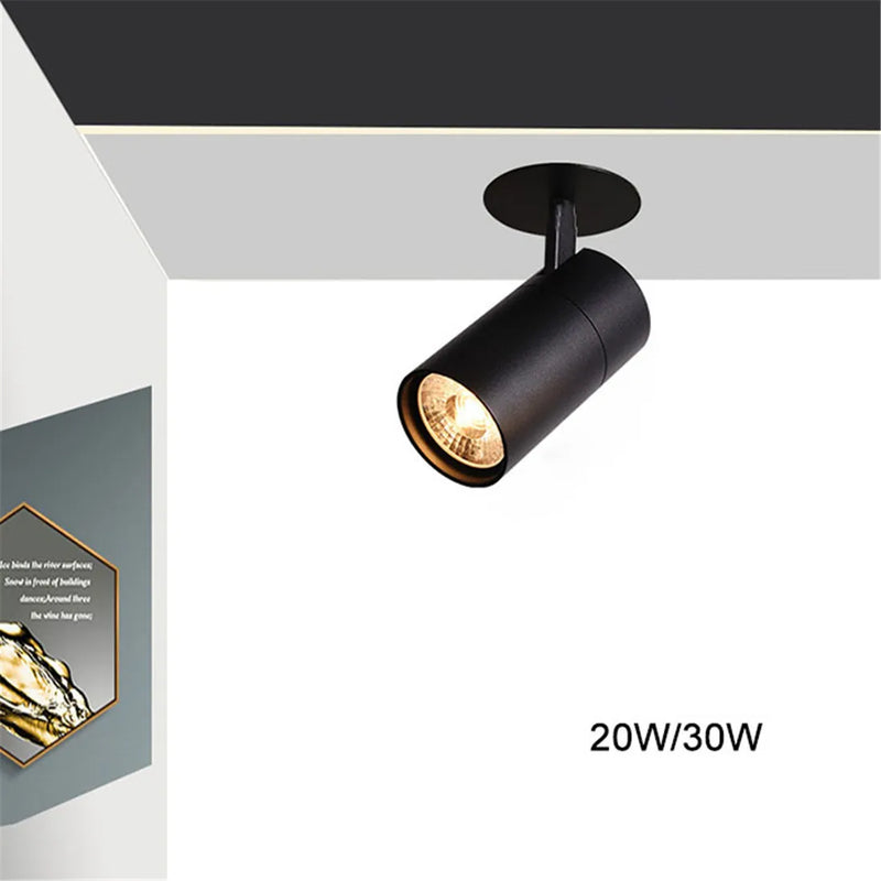 Spot plafond à LED tube directionnel blanc ou noir