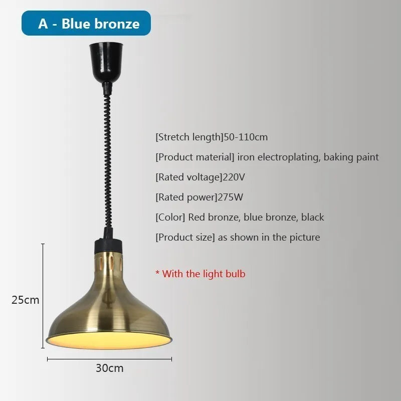 Suspension abat-jour arrondi style cuivre - vue 4 sur 9