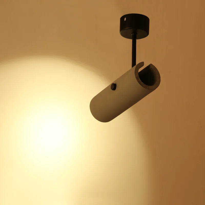 Applique murale avec spot LED réglable gris ciment style industriel - vue 5 sur 7