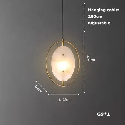 suspension en verre cristal art déco avec éclairage led - vue 11 sur 25