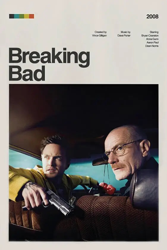 affiche vintage breaking bad décoration murale walter white film