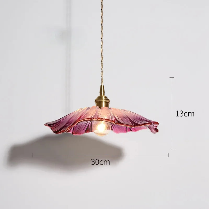 lustre moderne en verre avec design floral pour décoration intérieure - vue 6 sur 7