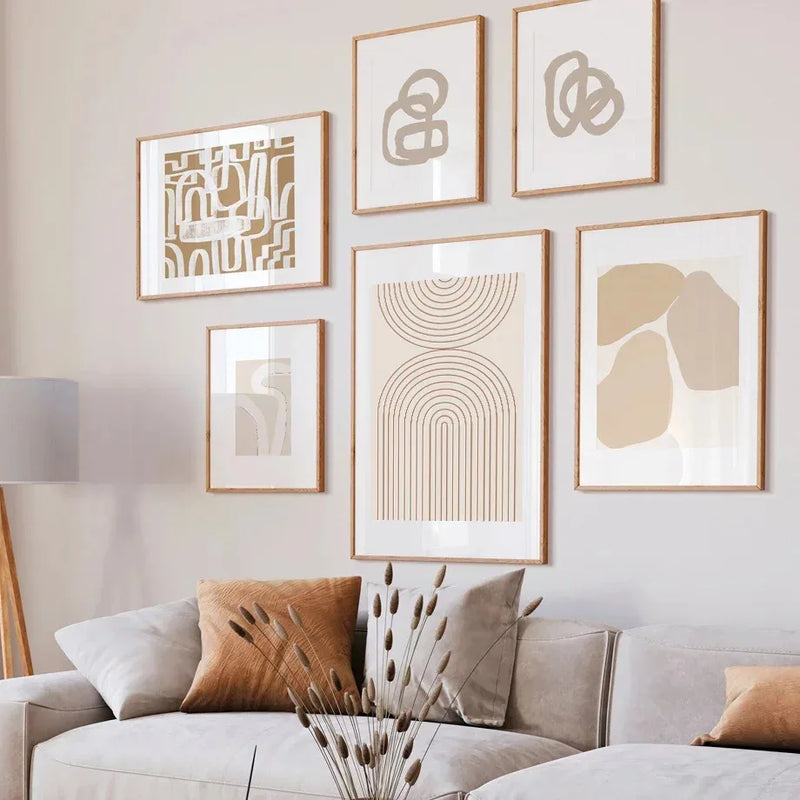 affiches abstraites de visage de fille en style bohème pour décoration intérieure