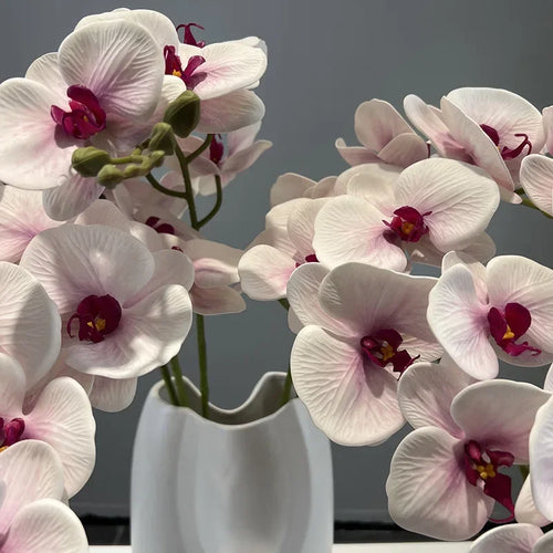 fleurs artificielles orchidée papillon en coton et silicone décoratives - vue 7 sur 12