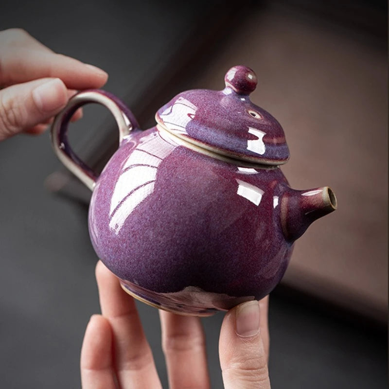 Théière artisanale ru kiln avec infuseur puer - vue 4 sur 7