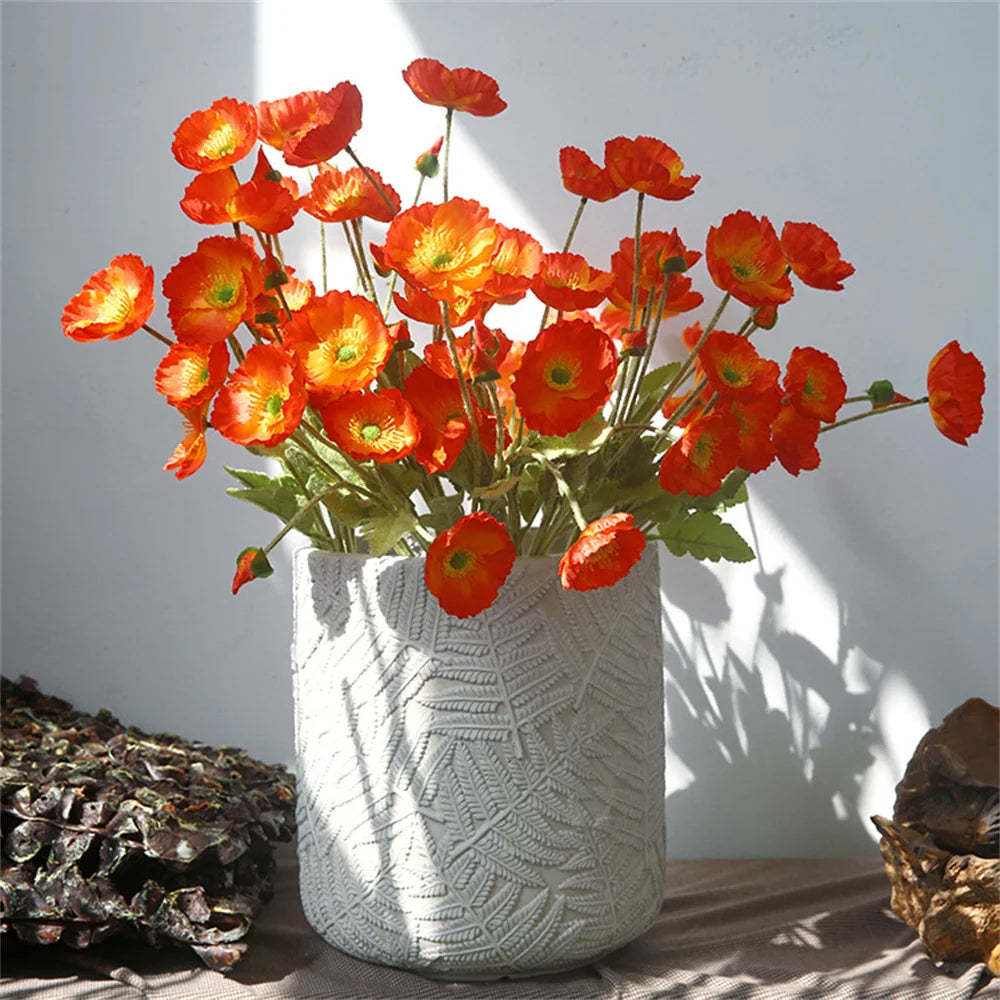 fleurs artificielles coquelicots en soie pour décorations et bouquets - vue 5 sur 12