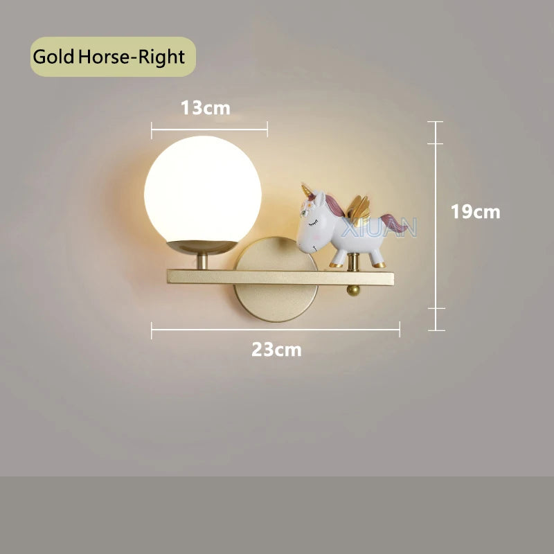 applique murale licorne rose pour chambre d'enfant - vue 20 sur 23
