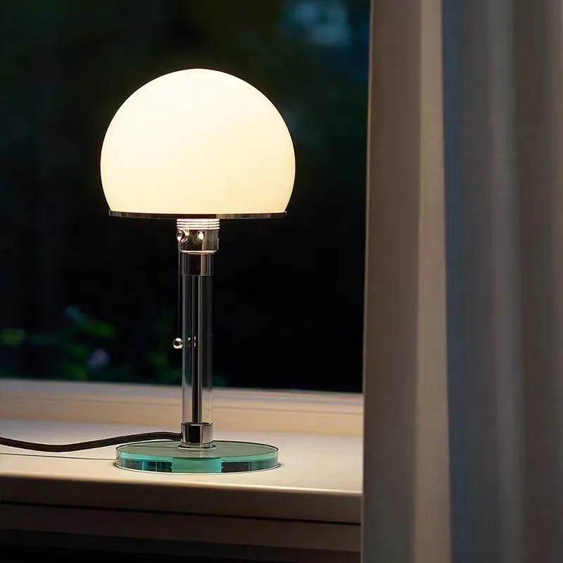 lampe à poser design simple en verre pour lecture et études - vue 6 sur 8