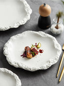 Assiette plate céramique forme irrégulière style moderne cuisine