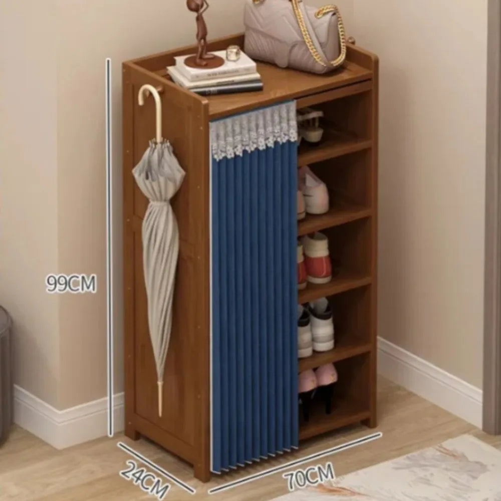 organisateur de porte à chaussures à rideau anti-poussière pour rangement - vue 16 sur 24