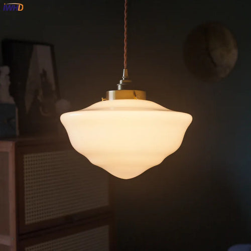 iwhd suspension led en verre et cuivre style nordique moderne - vue 3 sur 28