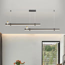 suspension led minimaliste moderne en acier brossé noir