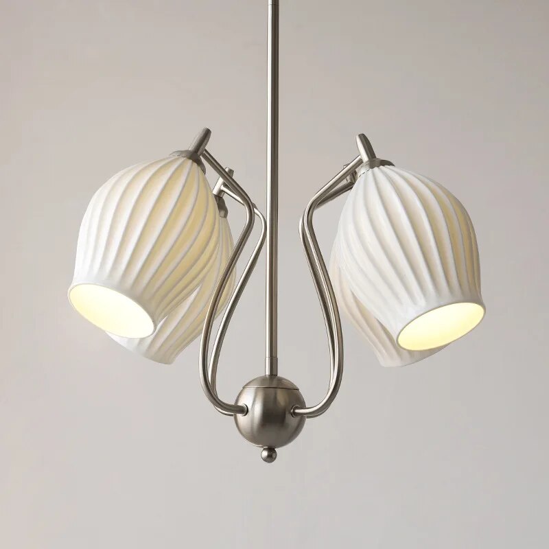 Lustre en céramique pour salon français - vue 5 sur 10