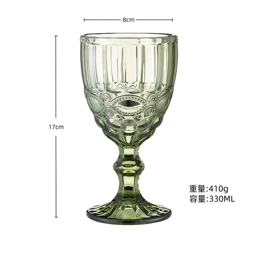 Verre a vin relief style retro verre epais