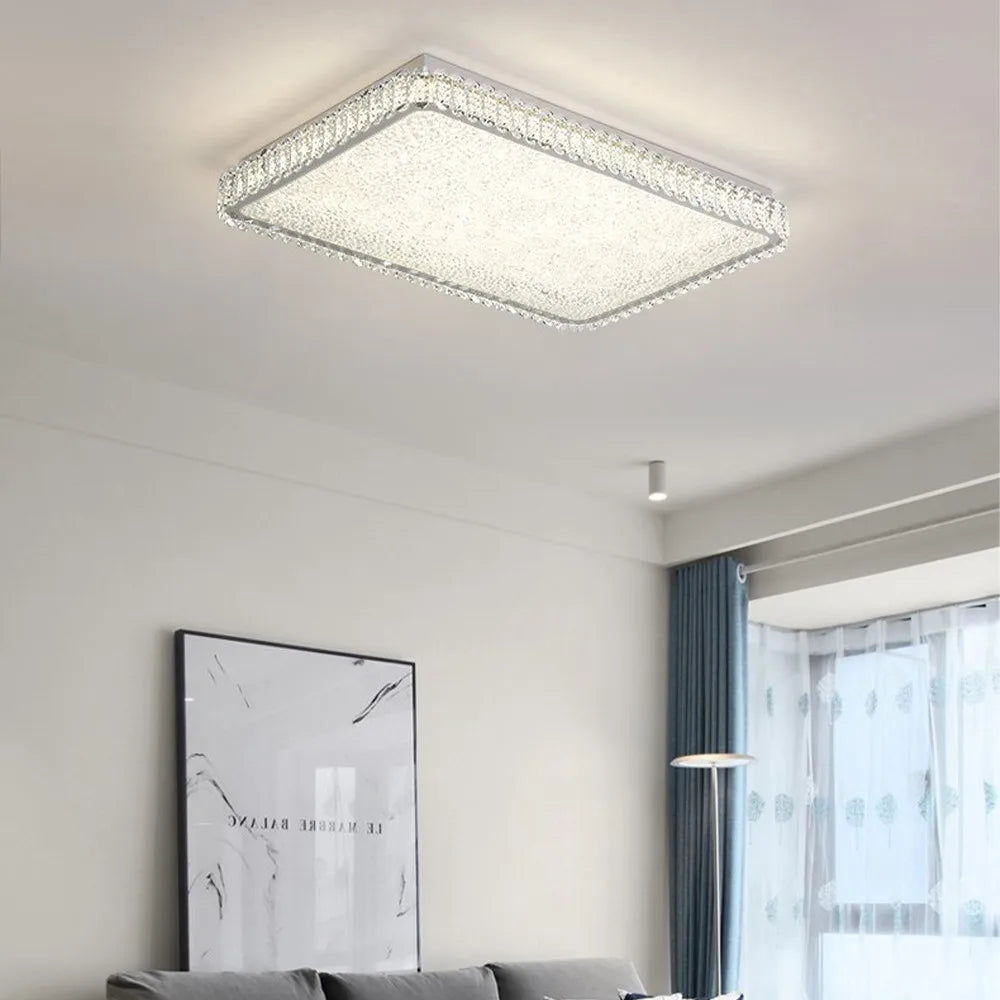lustre moderne en cristal avec lampes led pour décoration - vue 5 sur 26