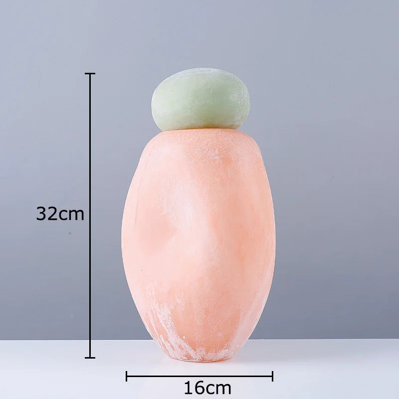 vase en verre décoratif avec couvercle pour fleurs artificielles - vue 7 sur 8