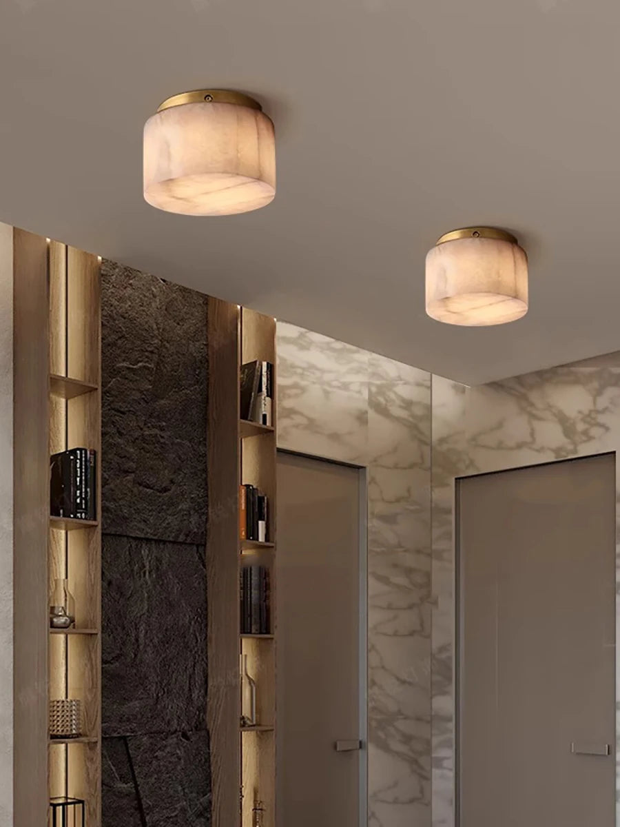 plafonnier led design moderne en marbre naturel haut de gamme - vue 5 sur 12