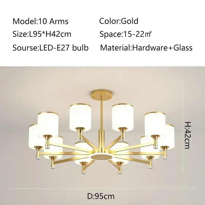 suspension moderne en verre doré et noir pour intérieur élégant - vue 14 sur 17
