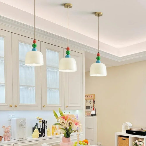 Suspension en verre moderne minimaliste LED Beige crème Style intérieur décoratif salle à manger étude chevet luminaires