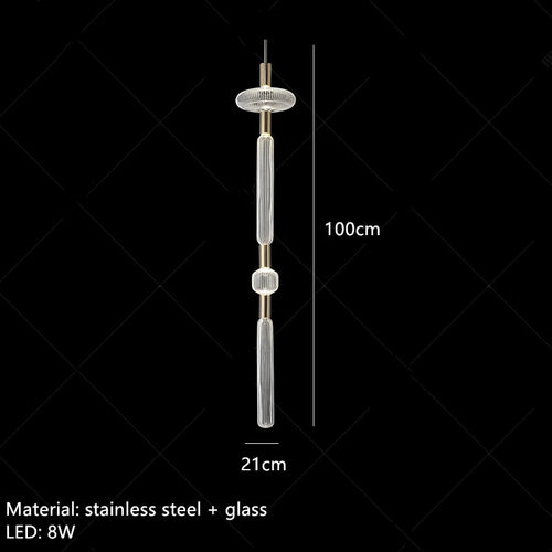 suspension tubes lumineux en verre transparent design nordique réglable - vue 15 sur 20