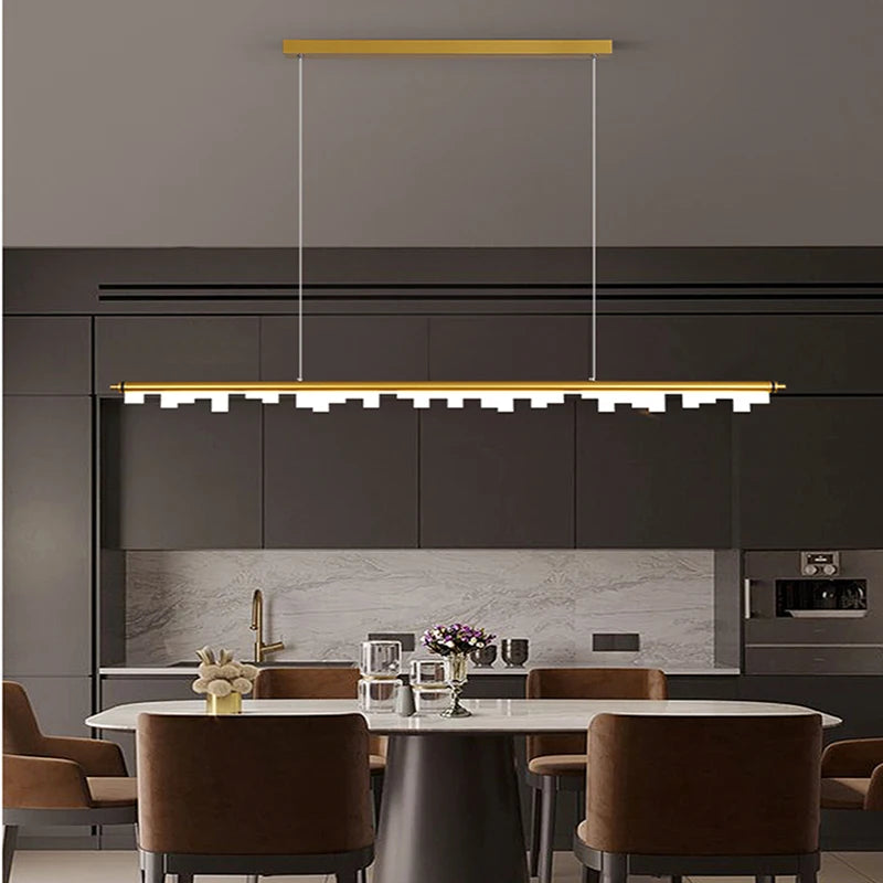 lustre minimaliste moderne en or noir pour décoration intérieure