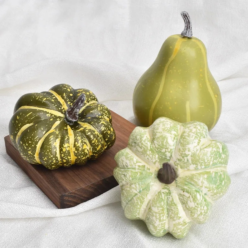 citrouilles décoratives en mousse pour décorations dHalloween et automne - vue 3 sur 22