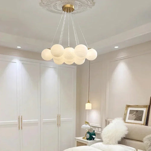 lustre en verre moderne style français pour décoration intérieure - vue 5 sur 9