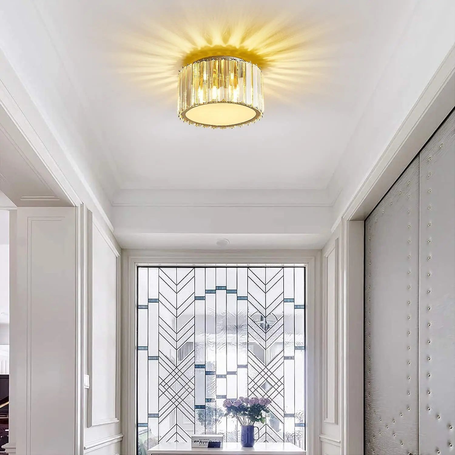 lustre en cristal led rond de luxe pour éclairage intérieur - vue 5 sur 7