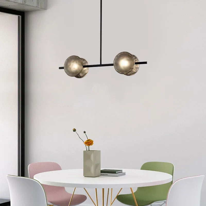 suspension moderne en verre et métal hauteur réglable - vue 3 sur 7