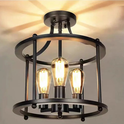 plafonnier led multi-têtes style industriel rétro américain décoratif - vue 9 sur 9