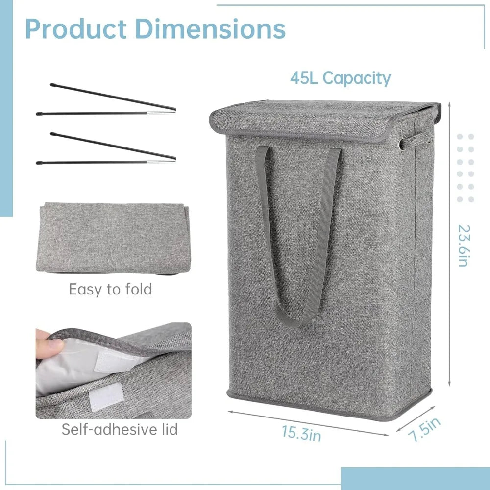 panier à linge pliable avec couvercle pour rangement pratique - vue 7 sur 9