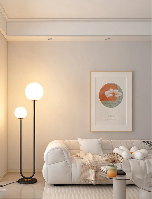 lampadaire led nordique en verre pour décoration maison - vue 7 sur 9