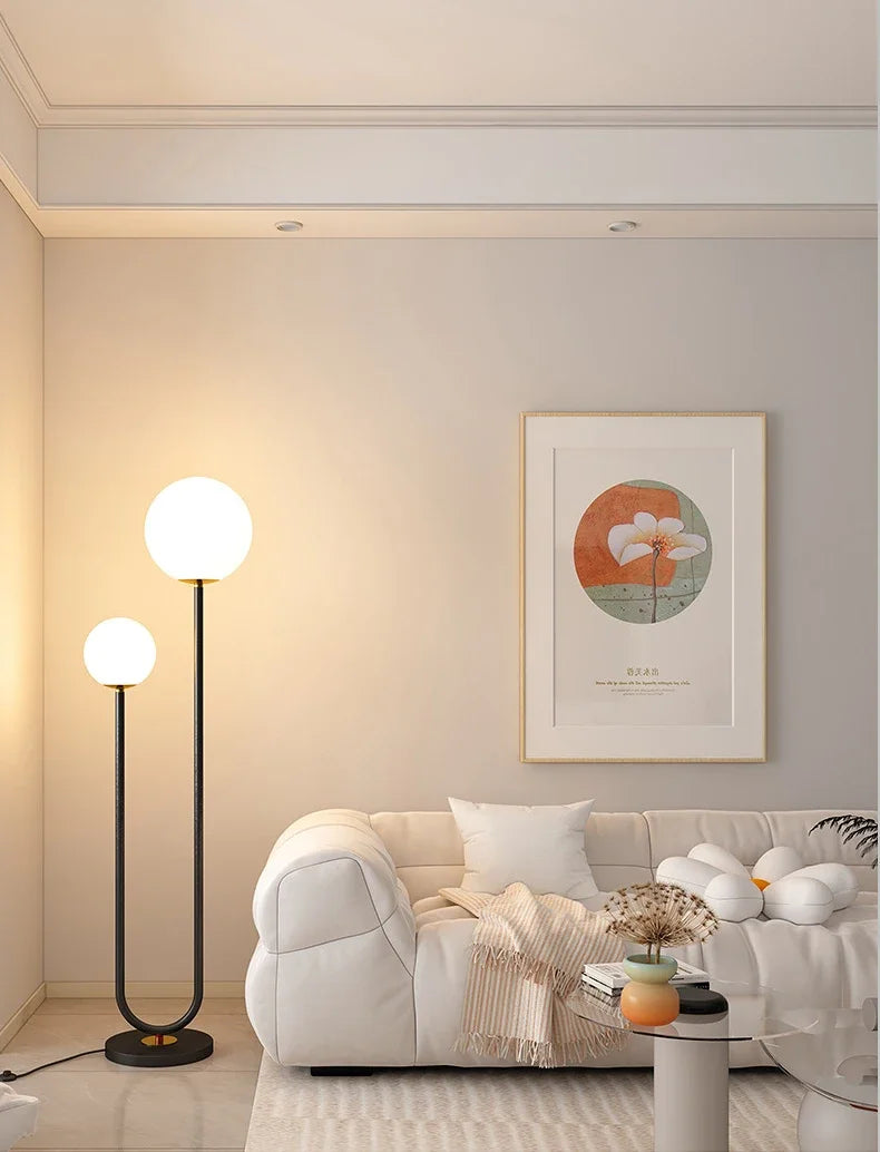 lampadaire led nordique en verre pour décoration maison - vue 6 sur 9