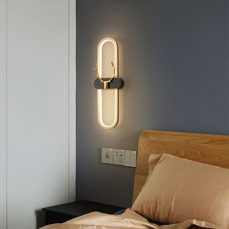 applique murale tête de cerf en cuivre réglable pour décoration intérieure - vue 4 sur 7