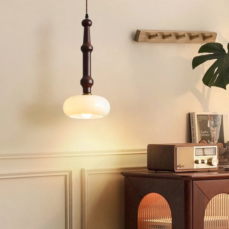 suspension en bois et verre au design moderne et créatif - vue 4 sur 10