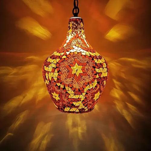 lustre en vase d'art bohème pour décoration intérieure artisanale - vue 10 sur 13