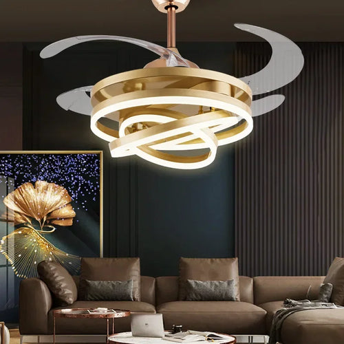 ventilateur de plafond silencieux avec télécommande et lumière LED - vue 3 sur 8