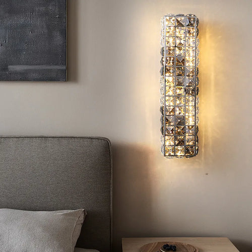plafonnier led art déco carré cristal design moderne élégant - vue 7 sur 22
