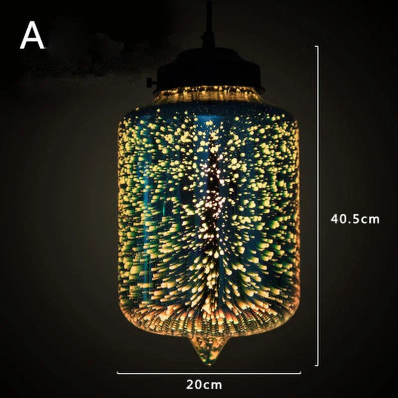 suspension en verre coloré pour décoration moderne et festive