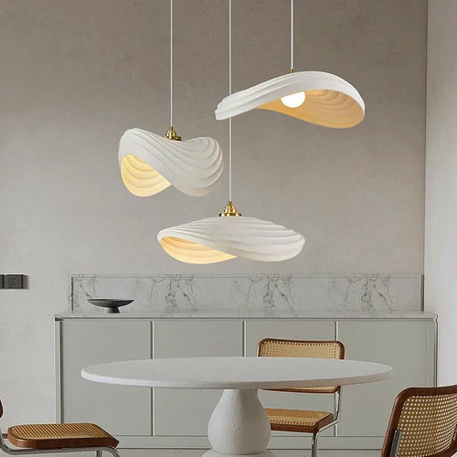 Nordic Minimalist Wabi Sabi Cream Style LED Dining Room Cafe Pendant Light Restaurant Bar Loft Home Decor Lamp Stairs Chandelier - vue 2 sur 19
