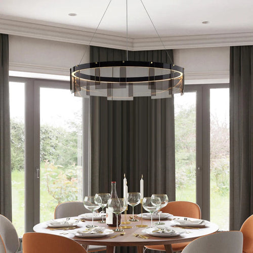 lustre moderne en verre à led pour décoration intérieure - vue 4 sur 9