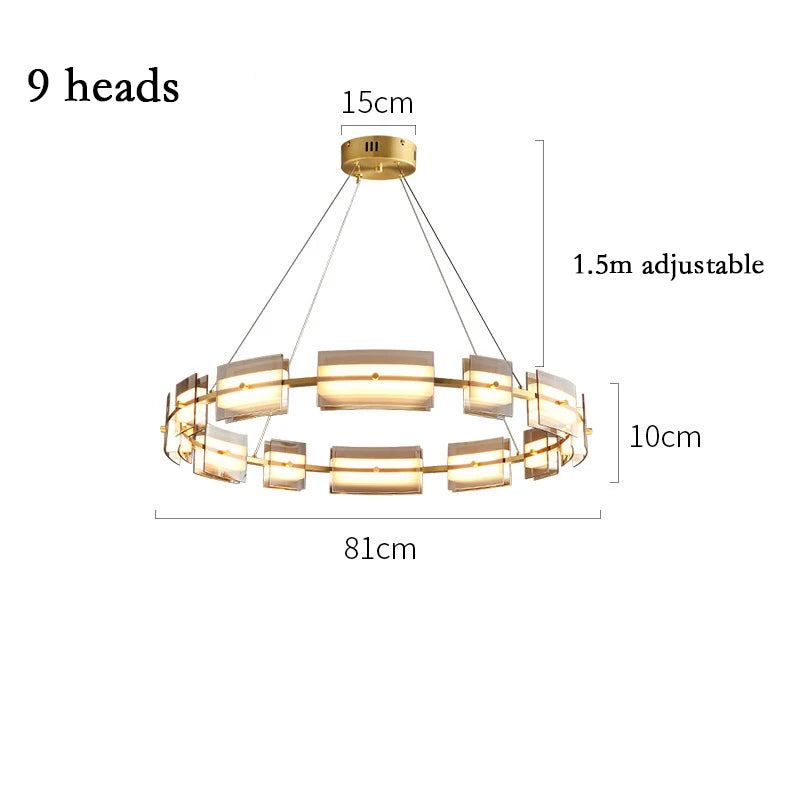 lustre led en verre style simple et moderne pour décoration intérieure - vue 13 sur 17